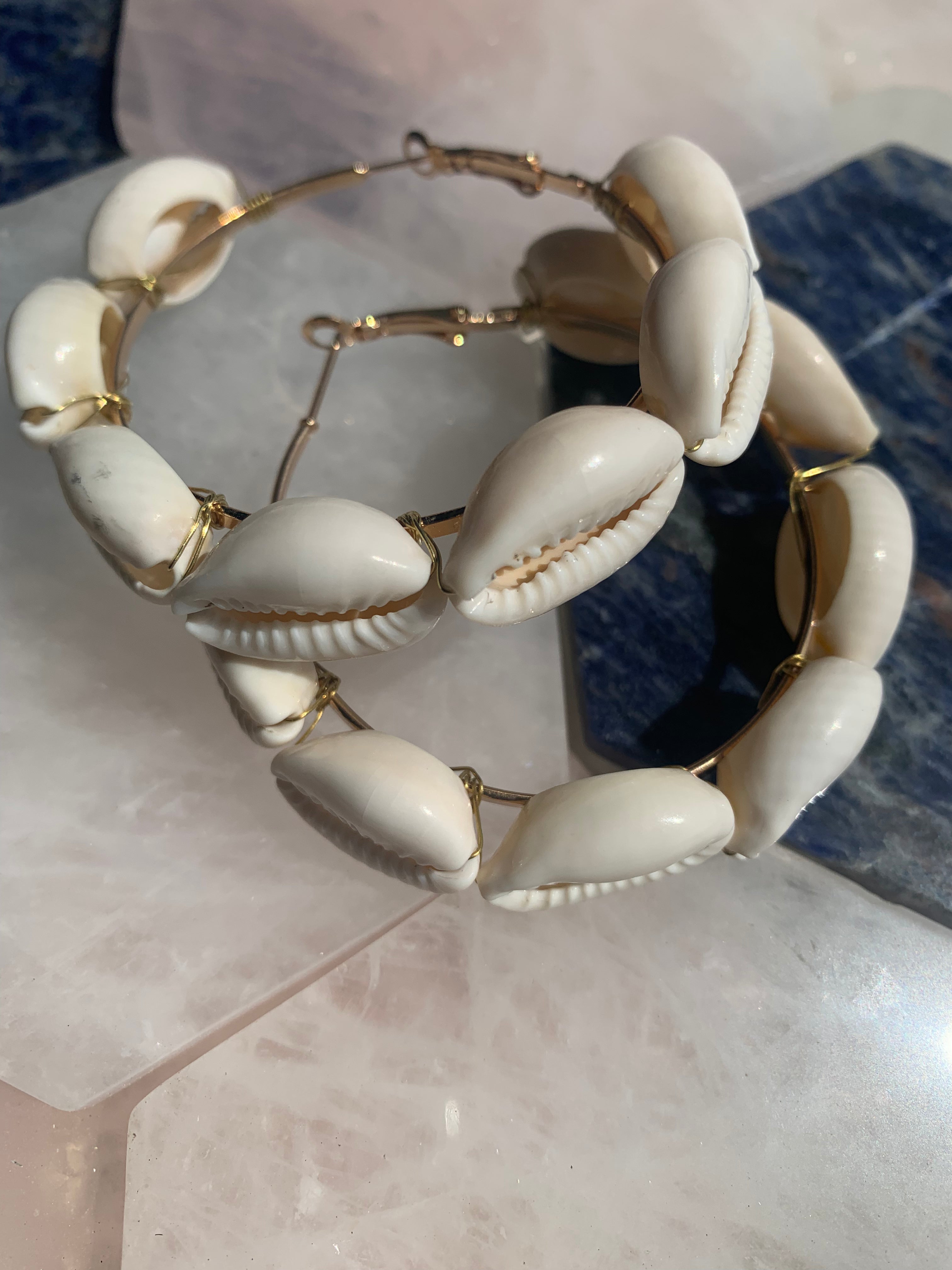 Cowrie Shell Hoop Earrings