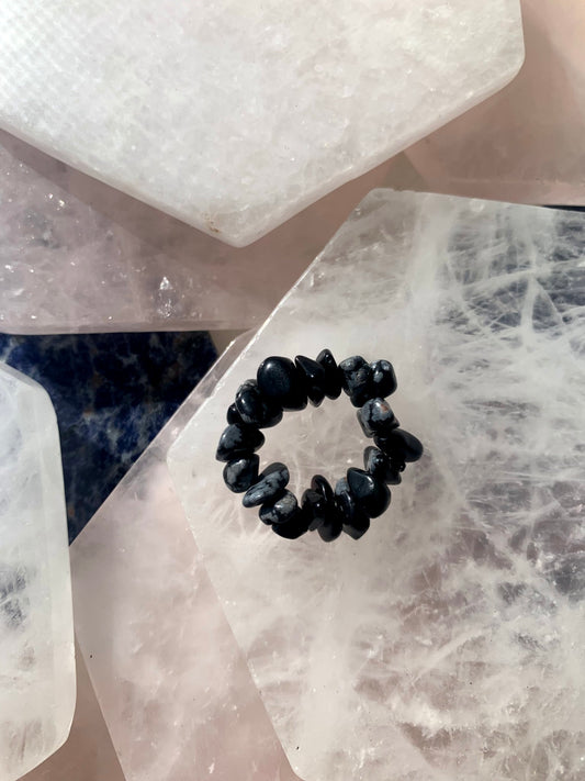Snowflake Obsidian Ring