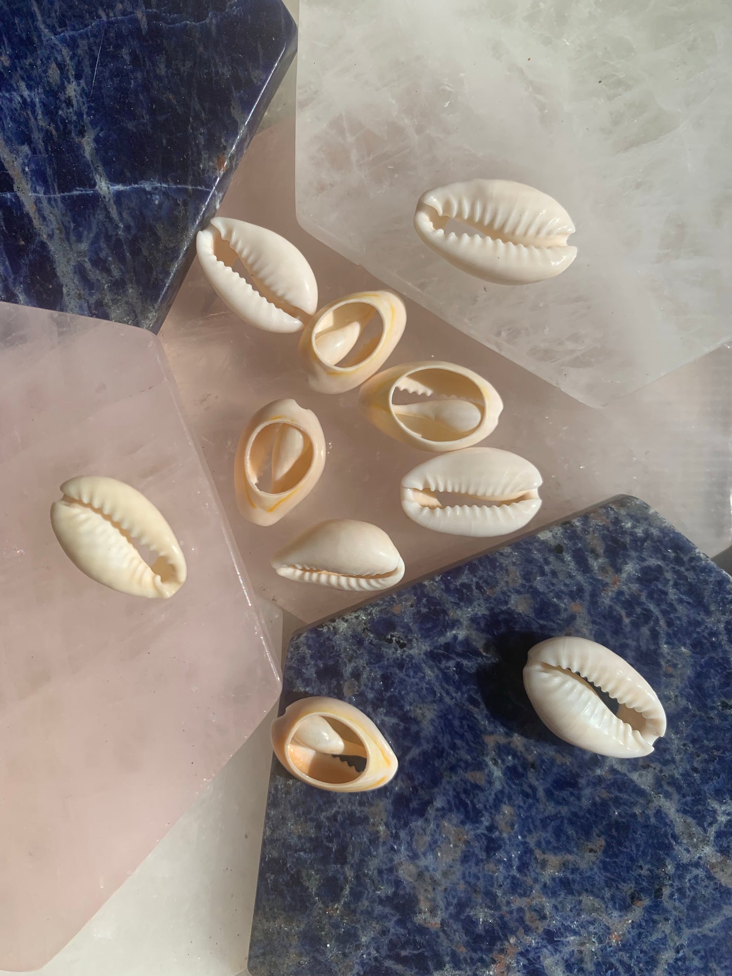 White Cowrie Shell Loc Jewels